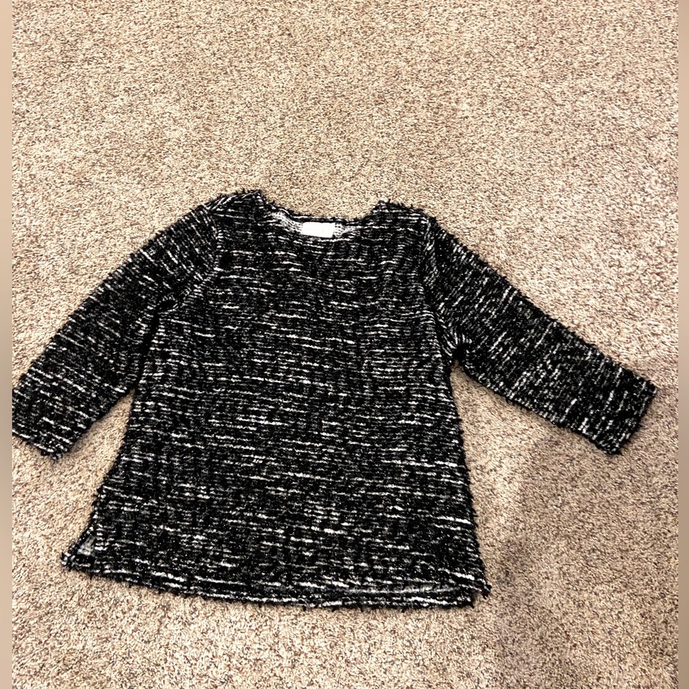 Chico’s black and white glitter sweater!
